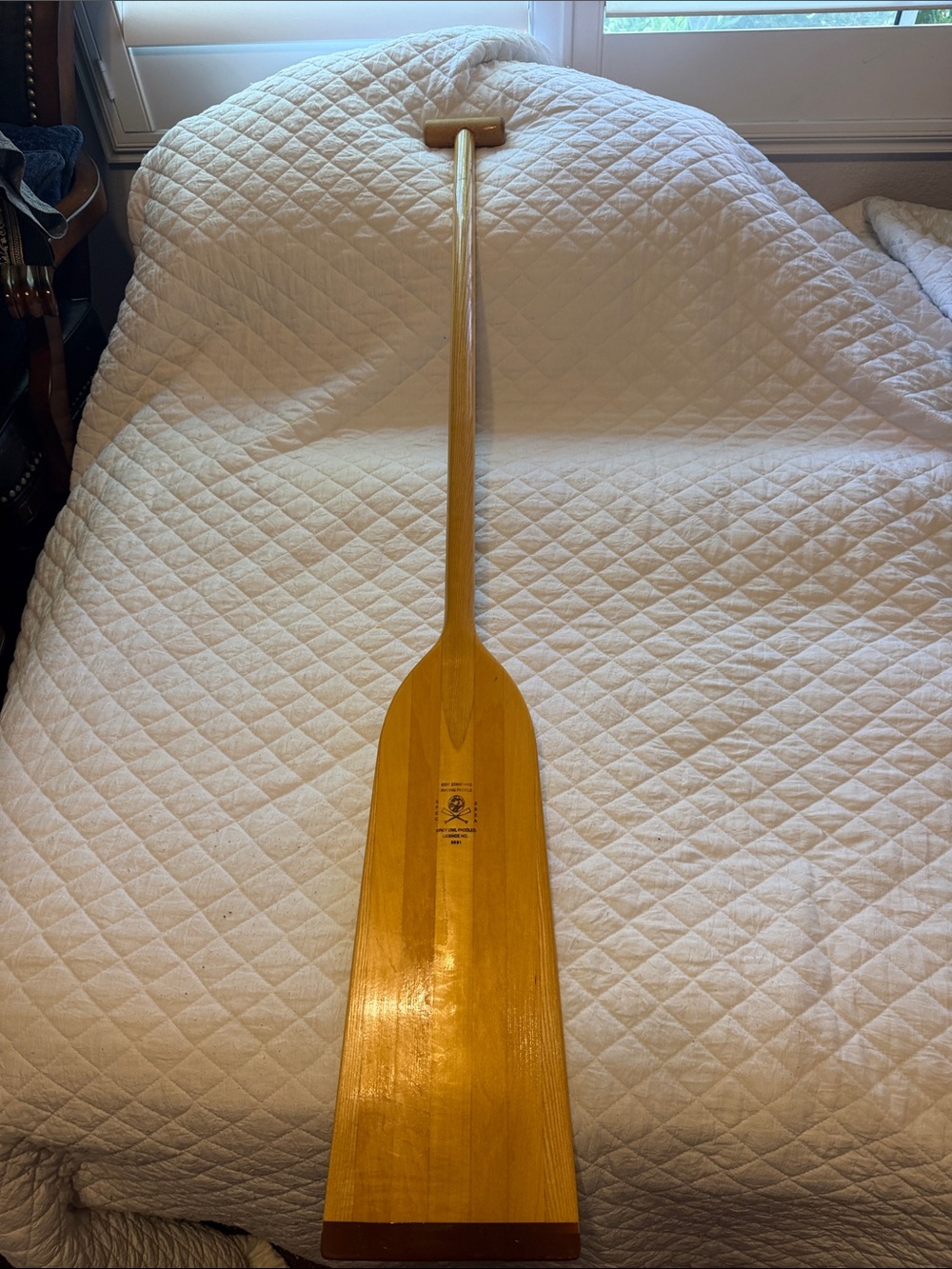 Classic Wooden Canoe Paddle - Natural Brown